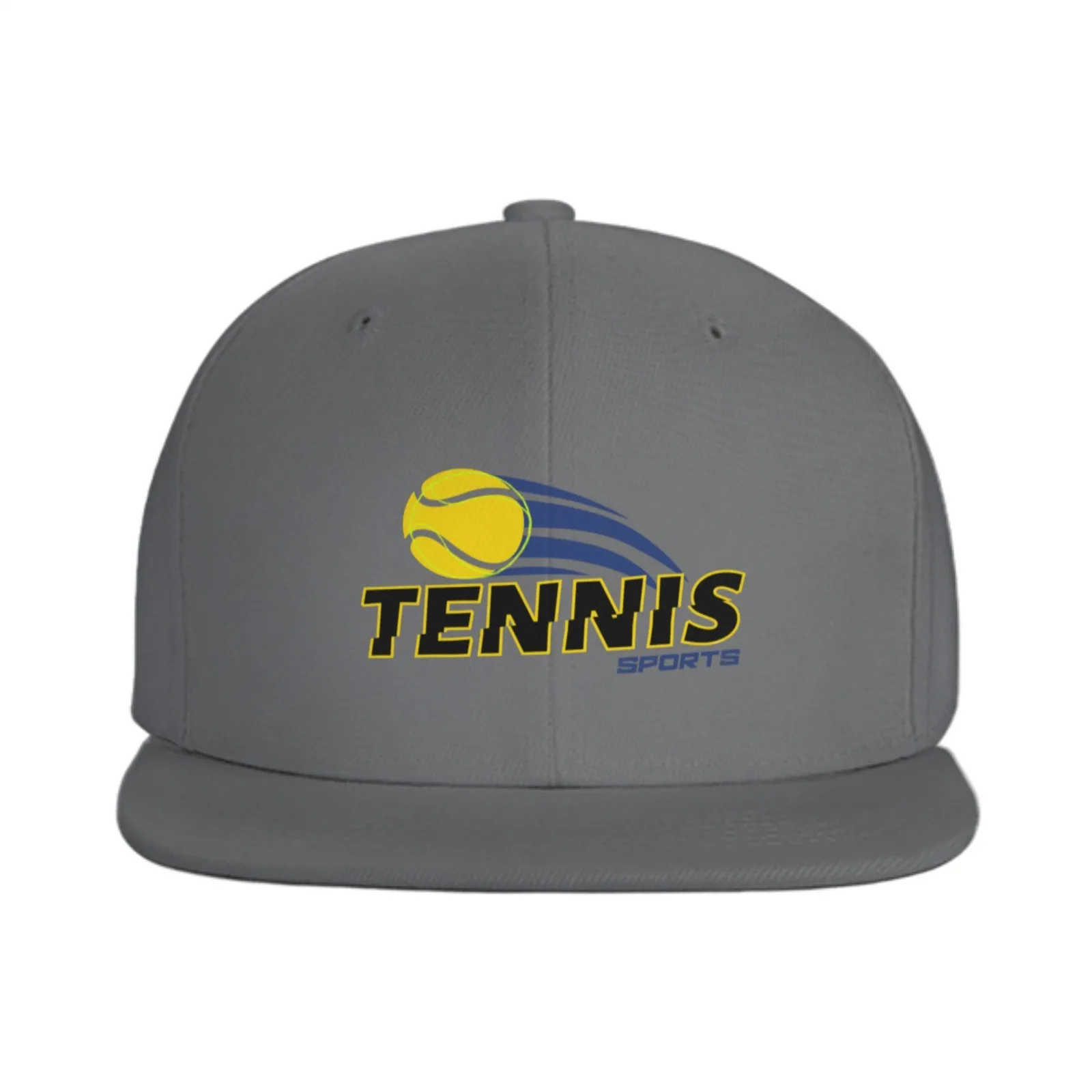 Tennis Sports Ball Graphic Flat Brim Cap Unisex Polyester Baseball Hat Casual