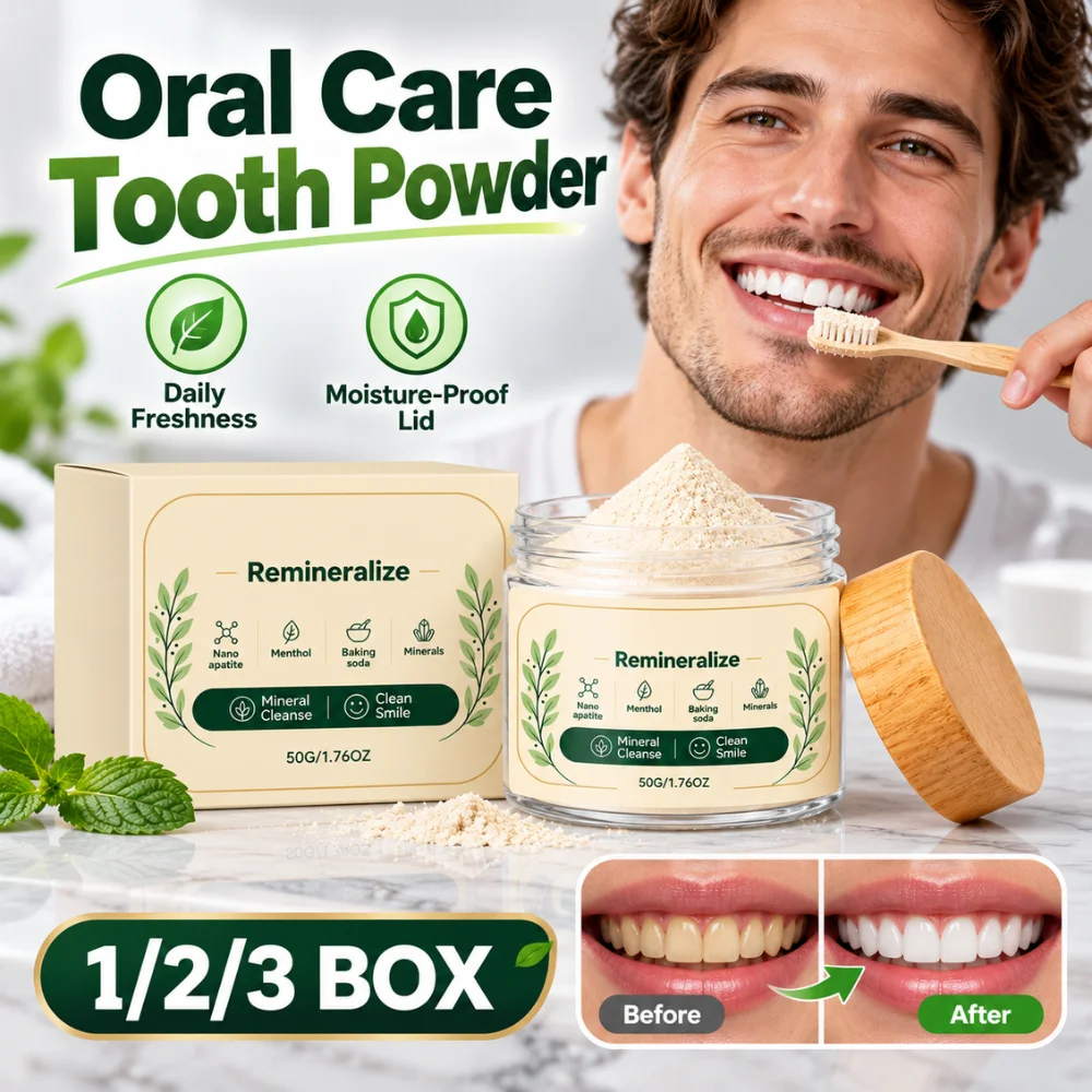 50g Tooth Cleaning Powder Moisture Proof Sealed Jar Fine Texture Daily Oral Care for Fresh Breath and Comfortable Brushing