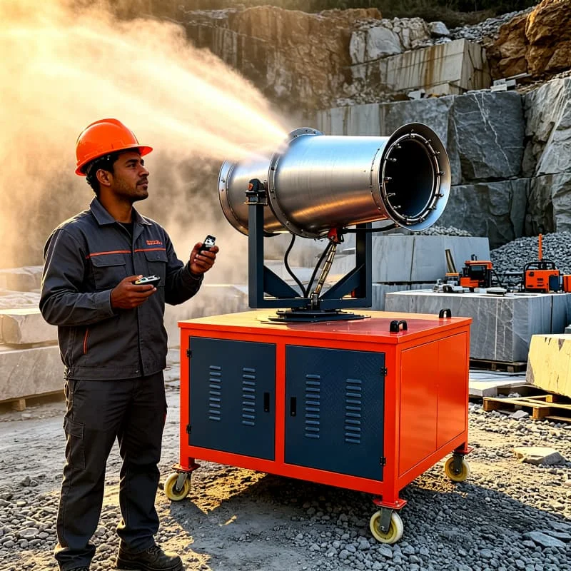 Anti Corrosion Fog Cannon Sprayer 60m Mist Dust Control For Steel Plant Cement Factory Salt Air Environment Customized