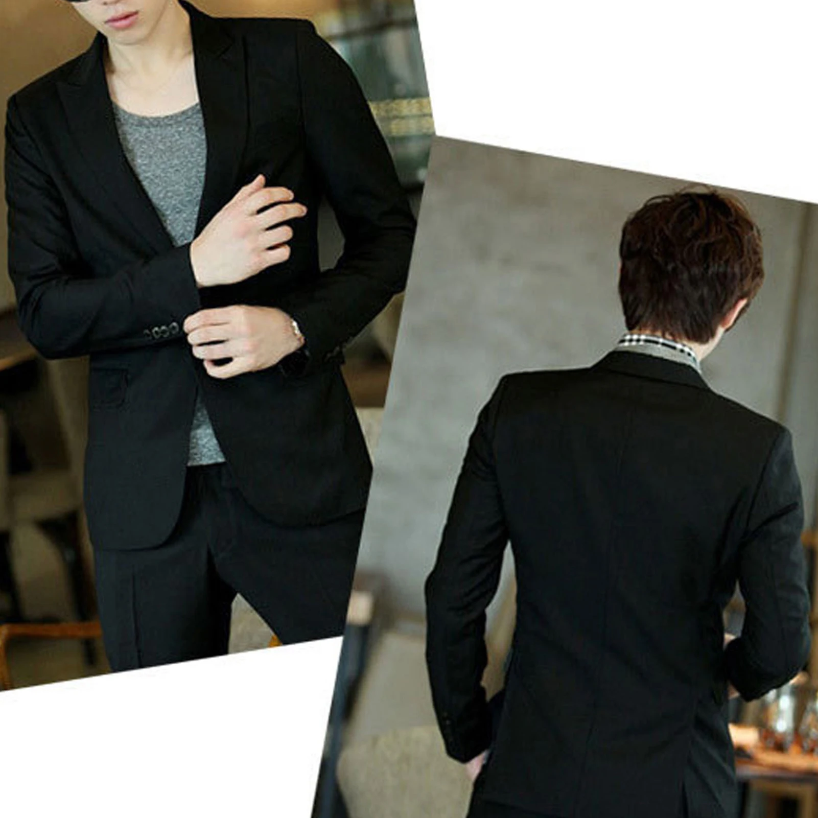 Black Slim Casual Suit n Exquisite Texture Keep the Suit Shape Well for Wedding Birthday Party Commencement Day