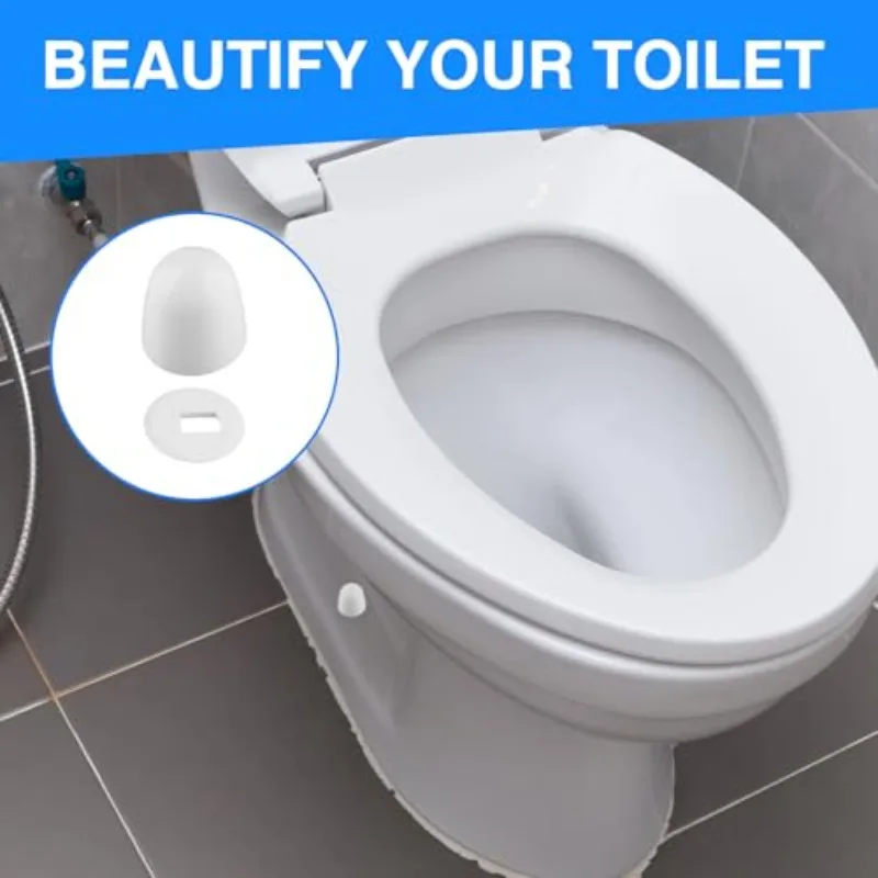Universal Toilet Bolt Covers, Measuring, Made of Plastic. These Round Push-On Caps Come with Additional Washers