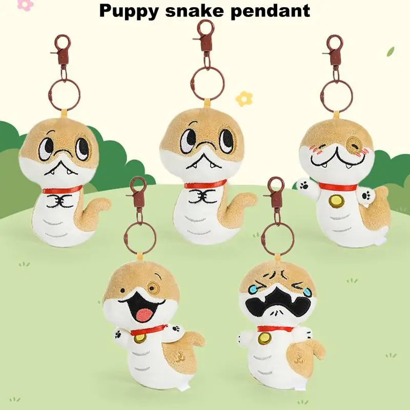 Dla YOGIN Pluszowy brelok do kluczy Cartoon Puppy Snake Plush Doll Pendant Cute Keyholder Backpack Pendant Cartoon Plushie Doll