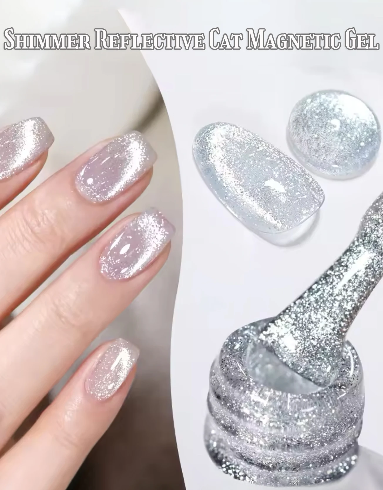 1pcs WS Rainbow Cystal Cat Eye Light Therapy Gel Nail Polish 2025 New Aurora Color Crystal Cat Eye Nail Art Nail Supplies