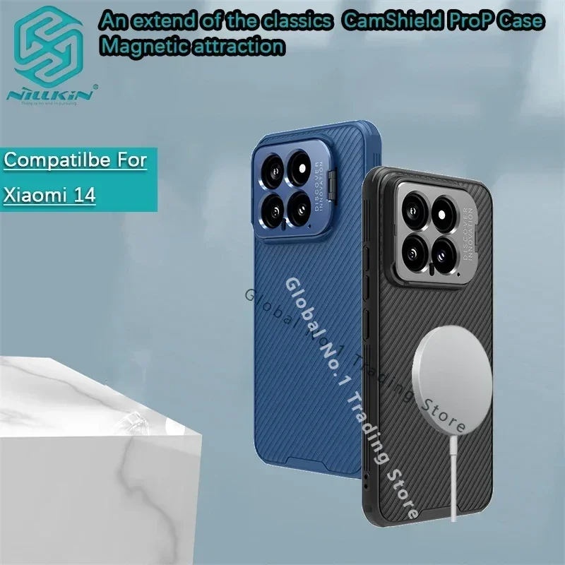 

Для Xiaomi 14 Pro Magsafe NILLKIN CamShield ProP Магнитная рамка из ТПУ ПК задняя крышка объектива кронштейн чехол для телефона защитная крышка