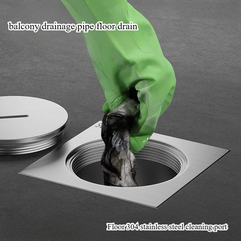 Floor 304 stainless steel cleaning port, check valve maintenance port, balcony drainage pipe floor drain