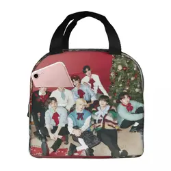 Kpop Star Singer Idol Insulated Lunch Bags Cooler Bag Meal Container Straykids SKZ High Capacity Tote Lunch Box Food Handbags