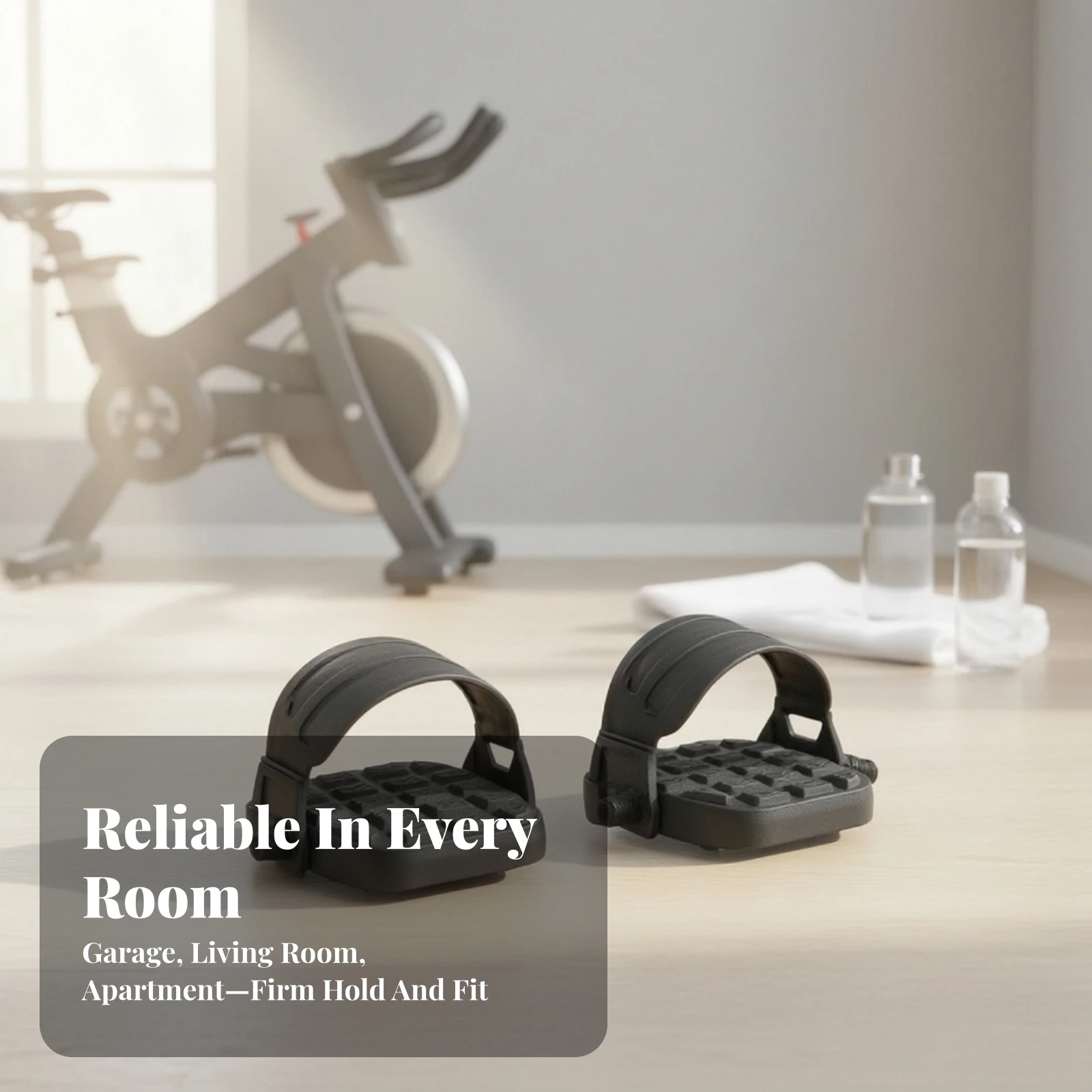 Pedals with Adjustable Straps Non-Slip Pedals with Toe Cages Long-Lasting Reliable