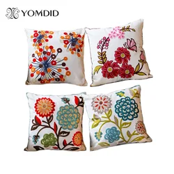 YOMDID Hot New National Style Sofa/car Cushion Cover Flowers and Fashion Pillow Cover Decorative Cushion Cover Hand-Embroidered