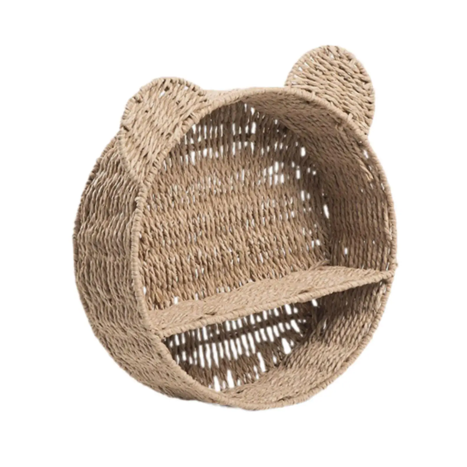 Floating Wall Shelf Handwoven Woven Wall Basket Shelf Floating Shelves Wall Mounted Shelves for Toys Bedroom Stuffed Animal