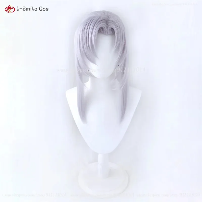 

Vivi 2025 Ferid Bathory Серебристо-фиолетовый длинный парик для косплея 85 см с серьгами, термостойкие синтетические волосы, парики для Хэллоуина + W