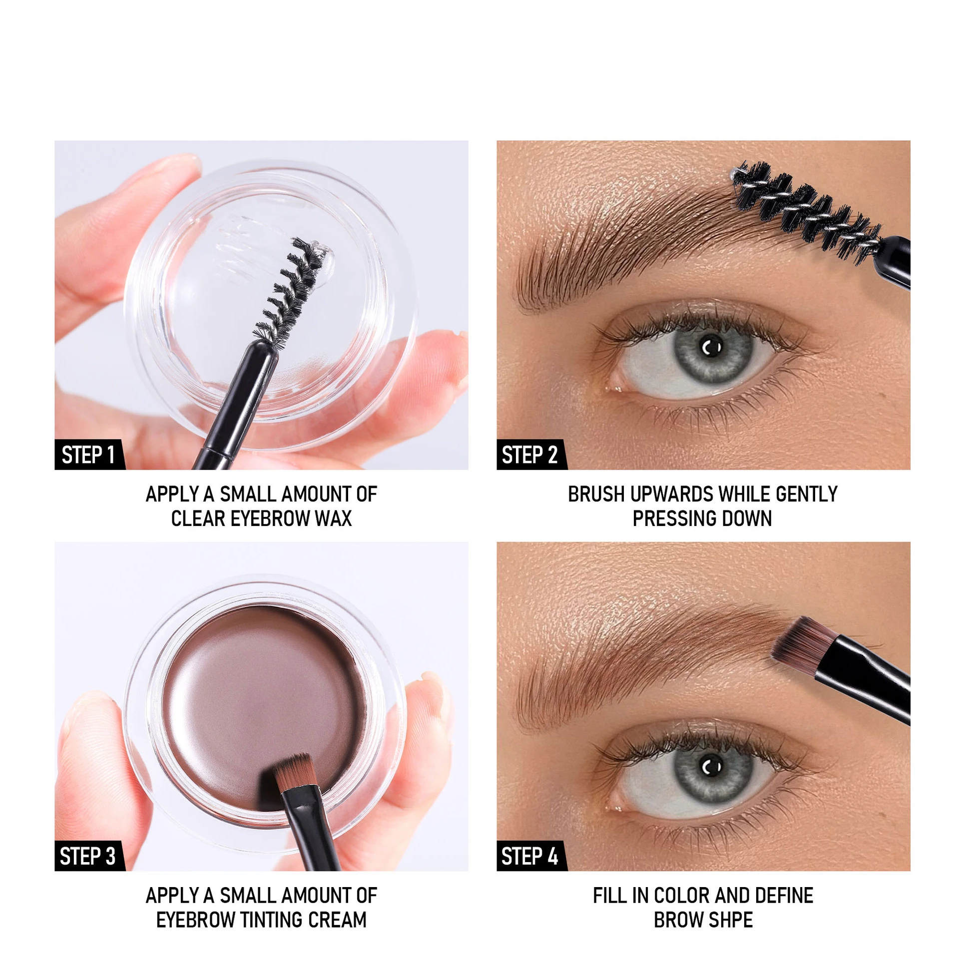 8 ألوان ماتي أبيض أسود البرية الحاجب تصفيف الحاجب كريم شفاف مقاوم للماء الحاجب الشمع اثنين في واحد كريم الحاجب