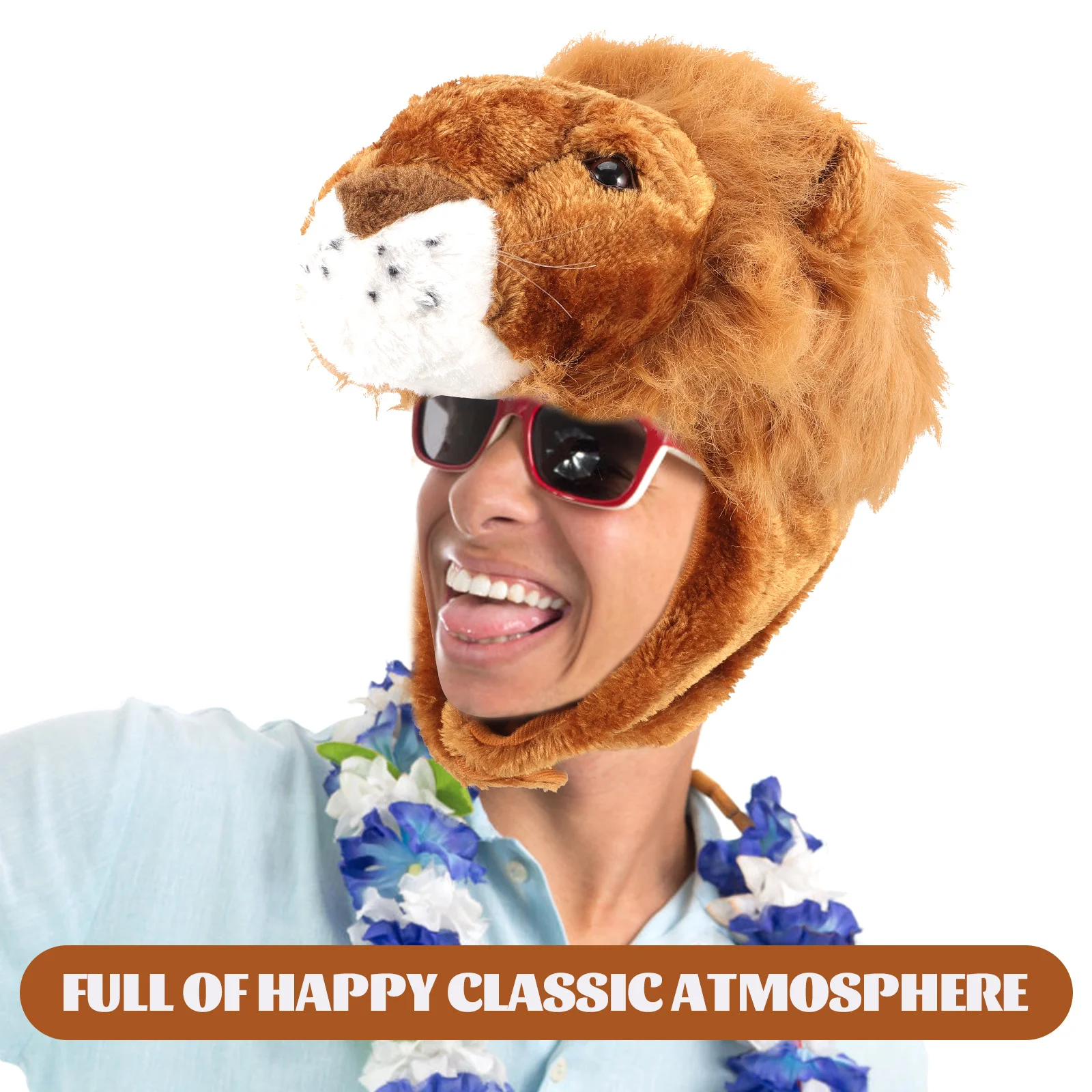 Plush Lion Shape Hat Party Selfie Hat Festival Headgear Photo Prop Party Supply