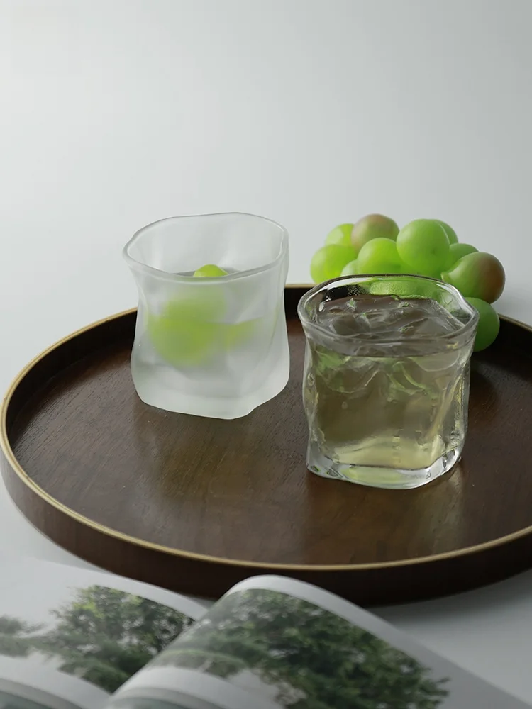 

Стеклянная кружка SanTing ручной работы для виски, воды, кофе, чая, матовое оптическое стекло, неправильной формы, без свинца, 300 мл