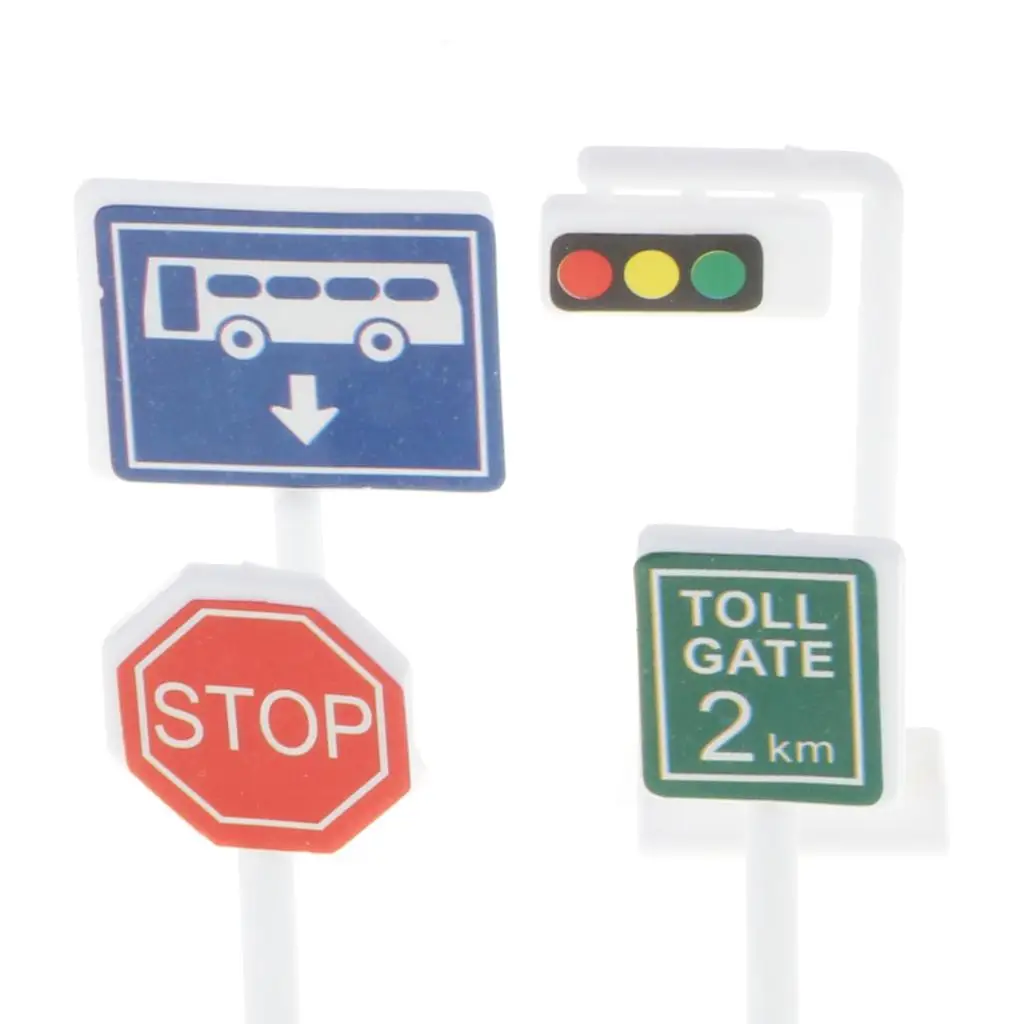 Colorful Plastic Street Traffic Signs Kids Children Educational Toy Set