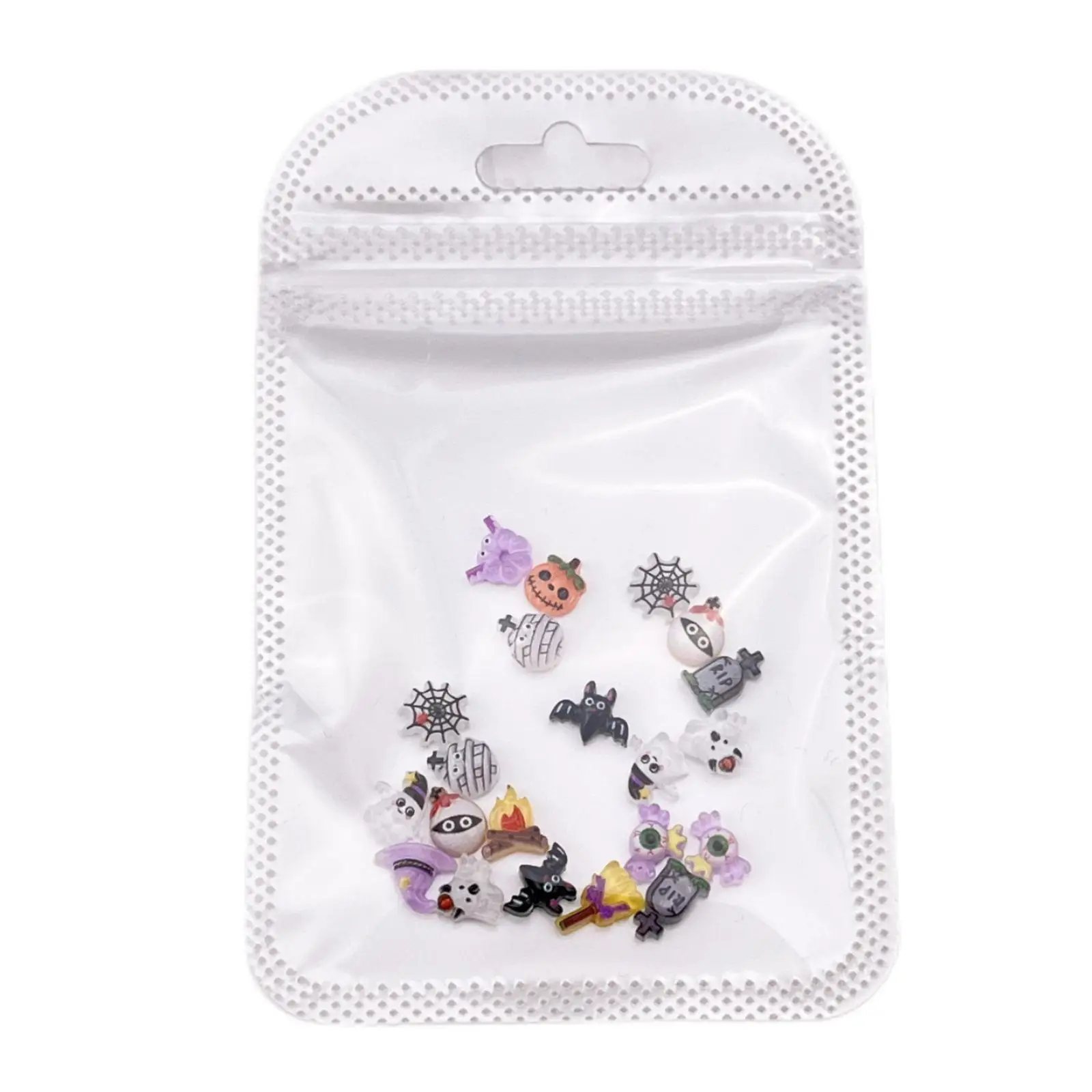 20 pièces série Halloween Nail Art décorations mignon fantôme magique citrouille Mini dessin animé résine ongles breloques bijoux bricolage Nail Art pièces