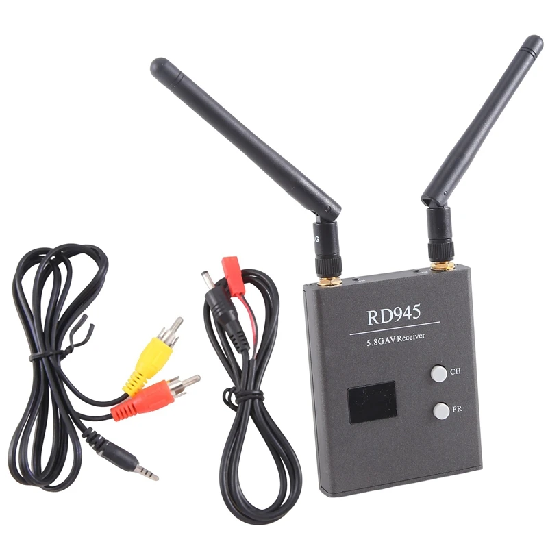 RD945 5.8G 48-Channel Dual Module Receiving Switch Image Transmission Receiver Model Airplane Accessories Black