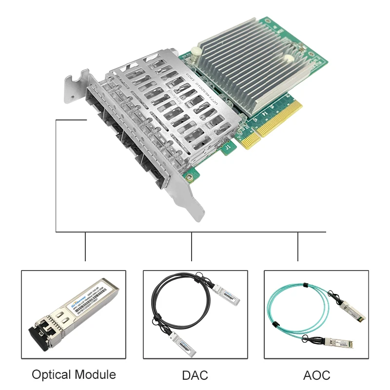 10G Network Card X710-DA4 Quad SFP+ PCI Express x4 4-Port 10Gigabit Ethernet Converged Network Card Server Adapter Intel X710