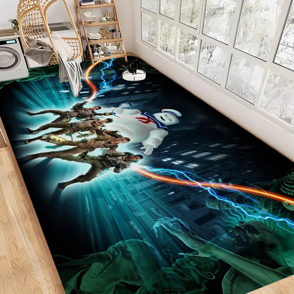 

G-Ghostbusters Black Cell Anime Room Mats Cheaper Anti-slip Modern Living Room Balcony Printed Welcome Rug