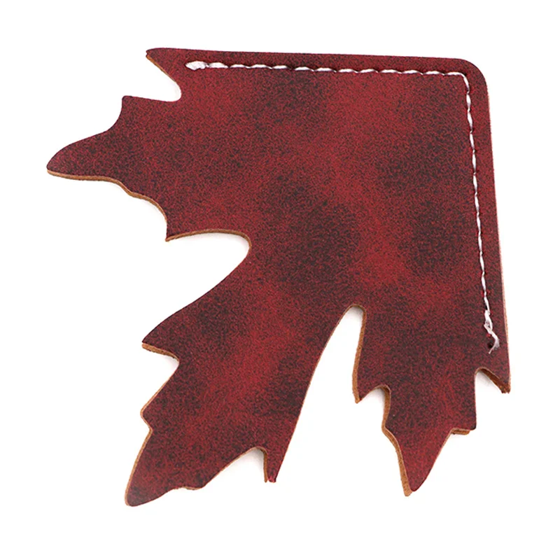 Vintage Maple Leaf Leather Bookmark Student Notebook Folder Maple Leaf Bookmark