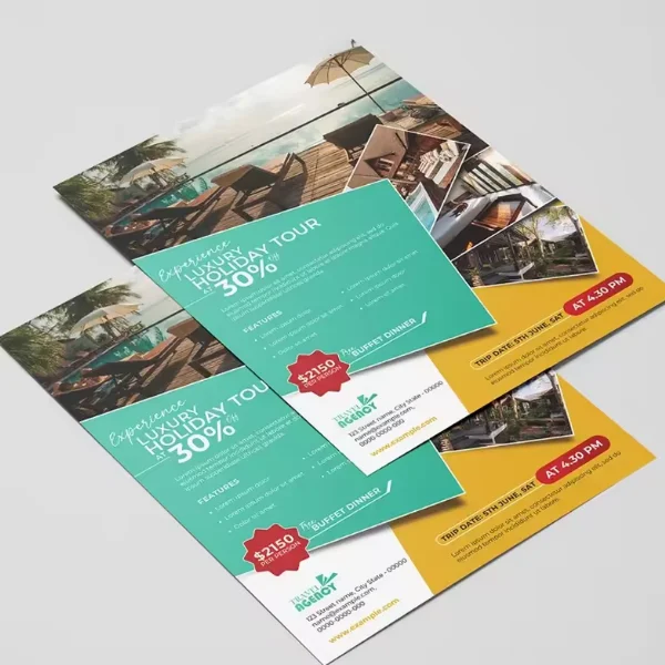 100/200pcs Customized outdoor advertising promotional flyers menu A5 A6 double-sided printed commercial flyers