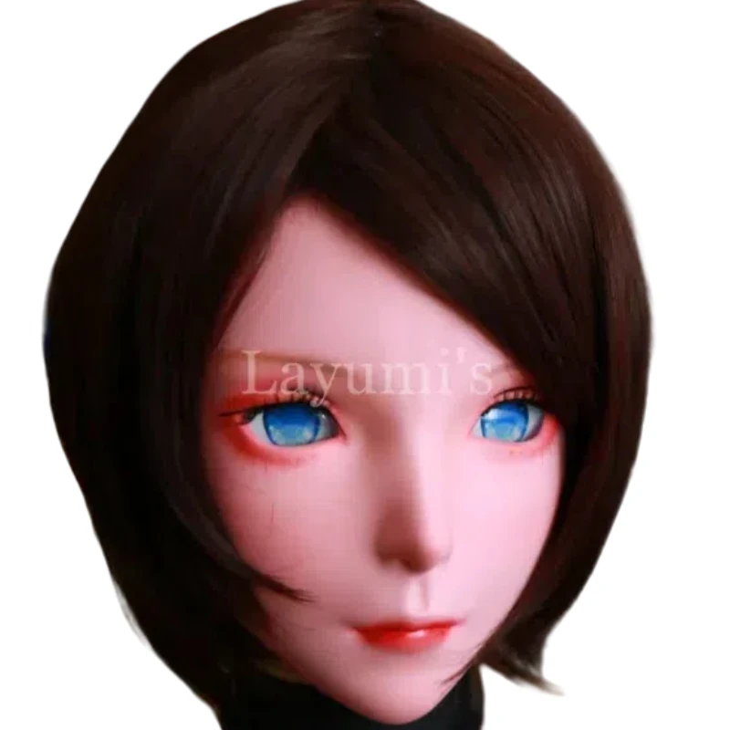 (JW 24) Carton Anime CG Kigurumi Mask Cosplay Full Head Mask Kigurumi Diffuse Exhibition Crossdresser Halloween Cospaly Mask