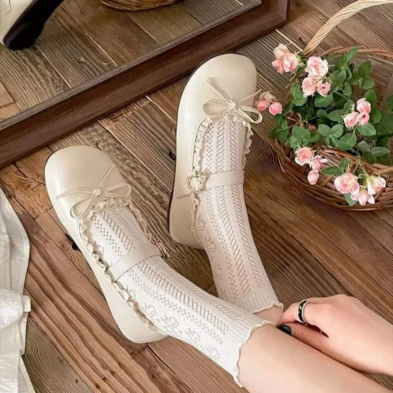 

Round Toe Mary Jane Japanese Style Lolita Gothic with Bow Ladies Footwear Moccasins on Sale Low Price Young Women's Flat Shoes