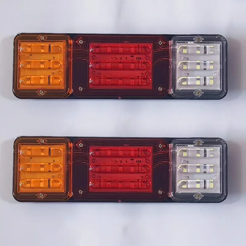 2X 12/24V LED Truck Tail Light Turn Signal Rear Brake Lights Reverse Signal Lamp Trailer Lorry Bus Camper Caravan .