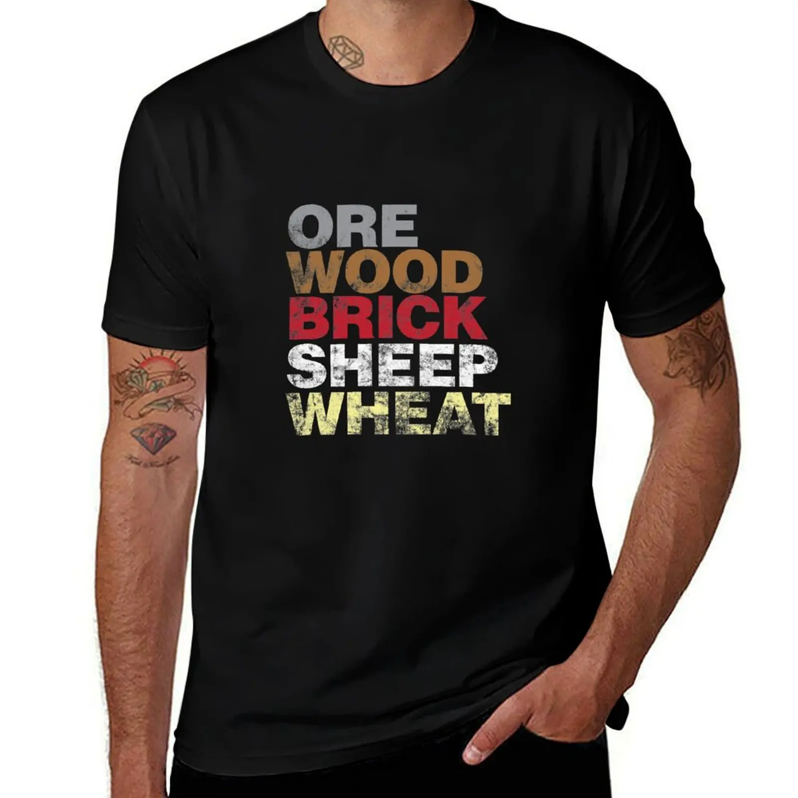 Camiseta con diseño del juego de mesa Funny Settlers de Ore Wood Brick Sheet Wheat, camiseta deportiva básica de manga corta