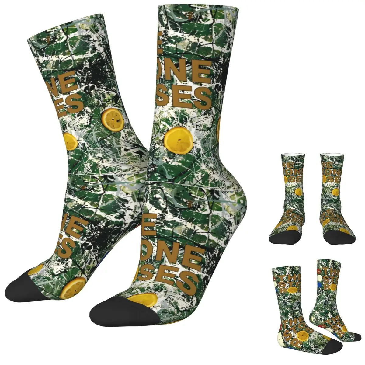 The Stone Roses Socks Autumn Rock Band Stockings Kawaii Men's Soft Socks Pattern Running Non-Slip Socks