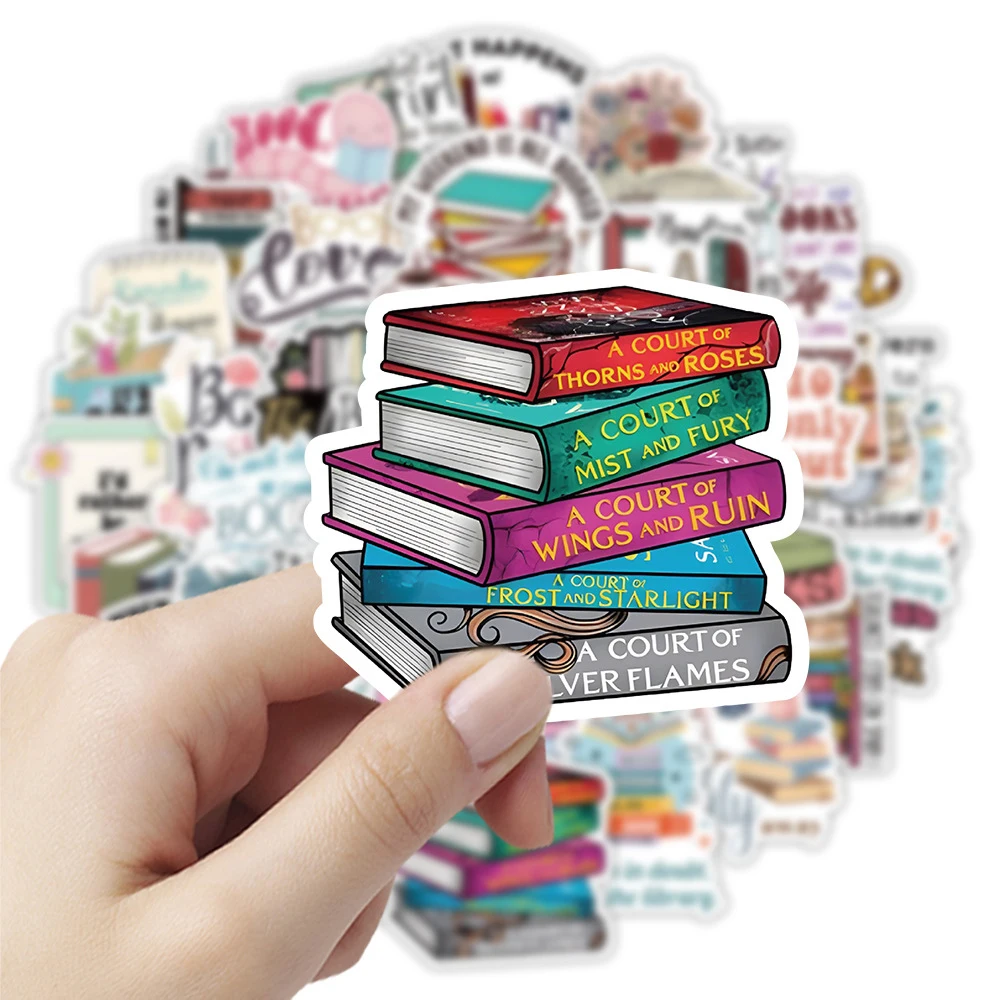 10/30/50pcs Cartoon Book Worm Book Reading Stickers for Laptop Notebook Diary Skateboard Cute Graffiti Decals Sticker Toys Gifts