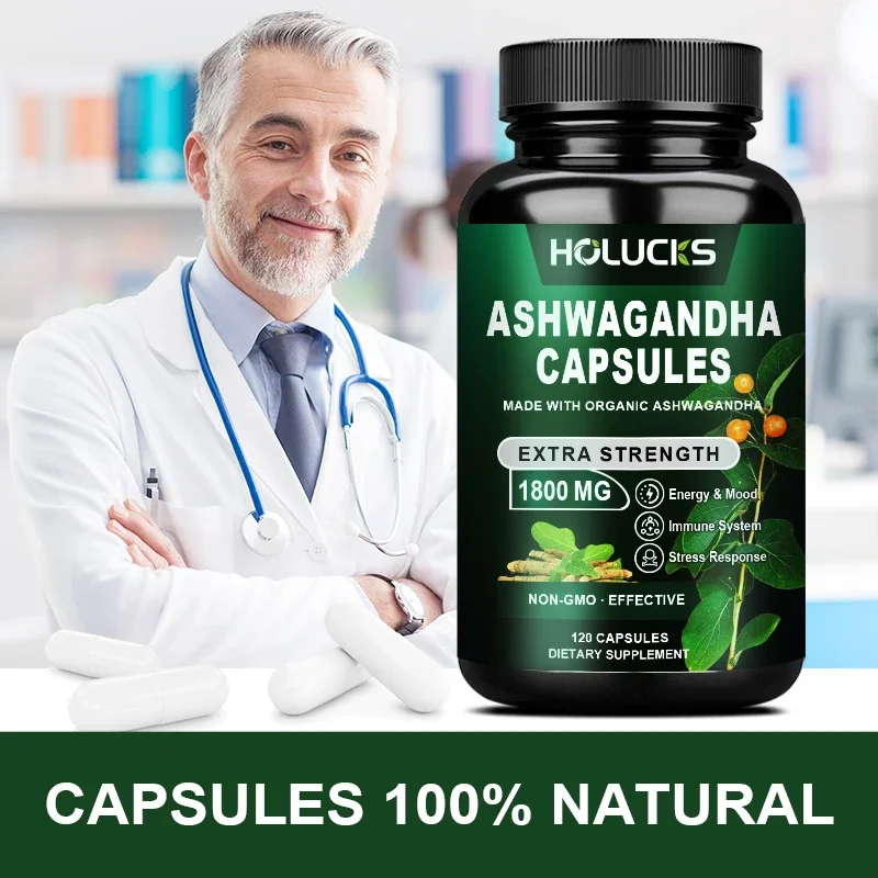 Holucks Ashwagandha - (with Rhodiola & Magnesium) Relieves Anxiety, Improves Energy & Focus, & Maintains Healthy Cortisol Levels