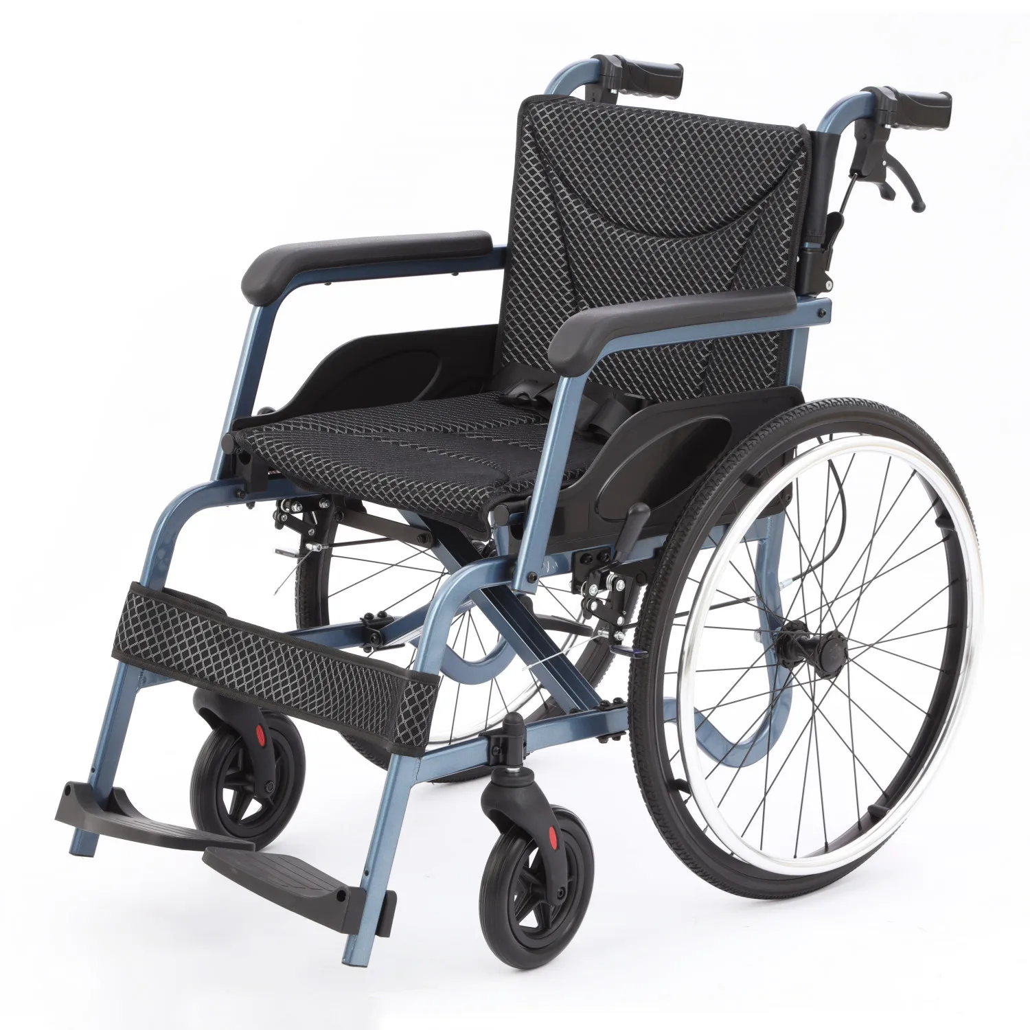 High Quality Aluminum Manual Wheelchair for Adults Homecare Use Printed Frame Height Adjustable Seat for Disabled Individuals