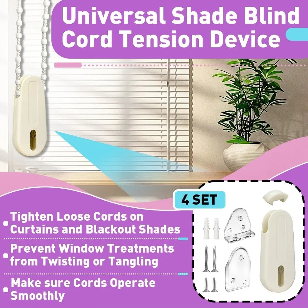 Black Plastic Cord Tension Device For Blinds Window Shade Pull Chain Tightener Replacement Parts Home Improvement Hardware