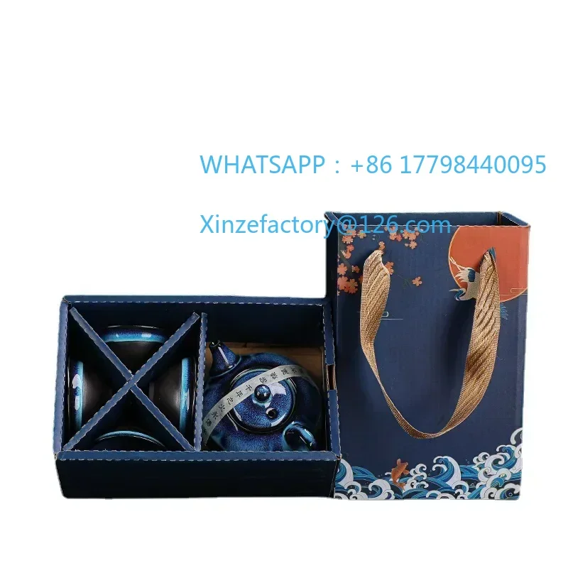 

Настраиваемые наборы чайников классического дизайна, подарочный пакет, посуда для напитков, чайные сервизы, ручная роспись, деревенский керамический китайский чайный сервиз, чашка и чай