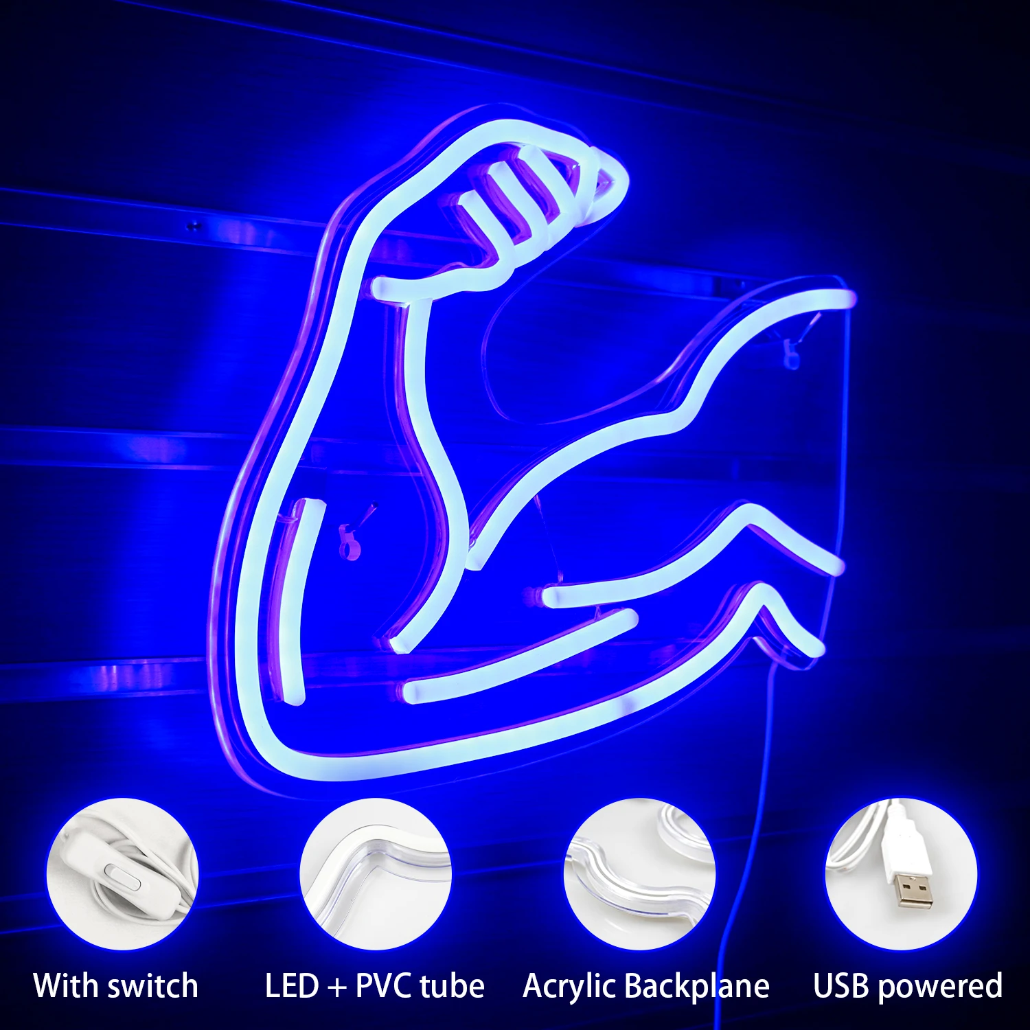 ineonlife Neon Sign muscular man Led Acrylic Wall  Pub Beach Shop Restaurant Gym bedroom room Hall party logo Decor Gift