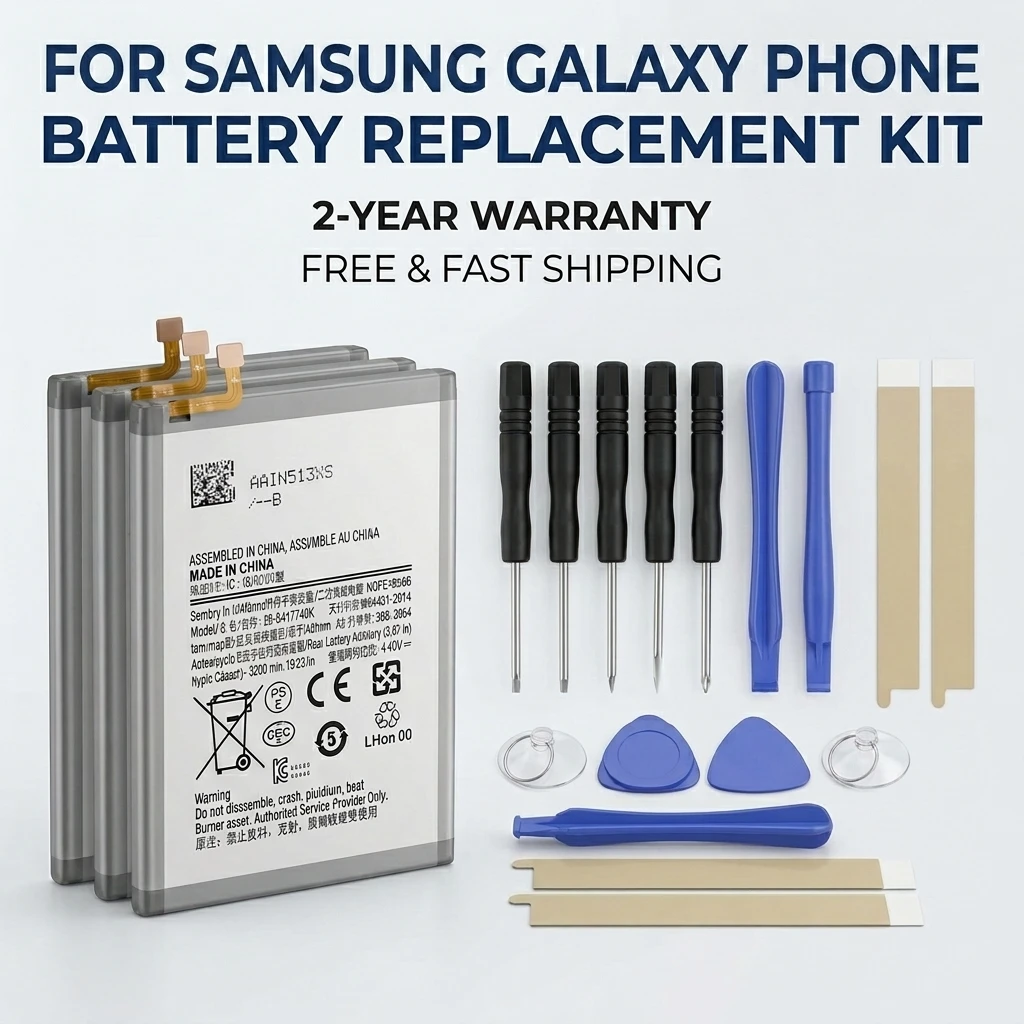 

For Samsung Galaxy A Series Battery A50 A51 A70 A71 A10 A12 A21S A32 A72 Replacement Bateria with Free Professional Opening Tool