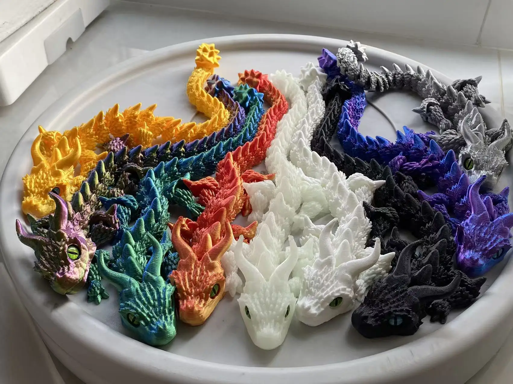 3D Printed Magic Dragon Movable Joint Fidget Toy Rotatable Articulated Office Desktop Ornament Adults Kid Toy Crafts Gift