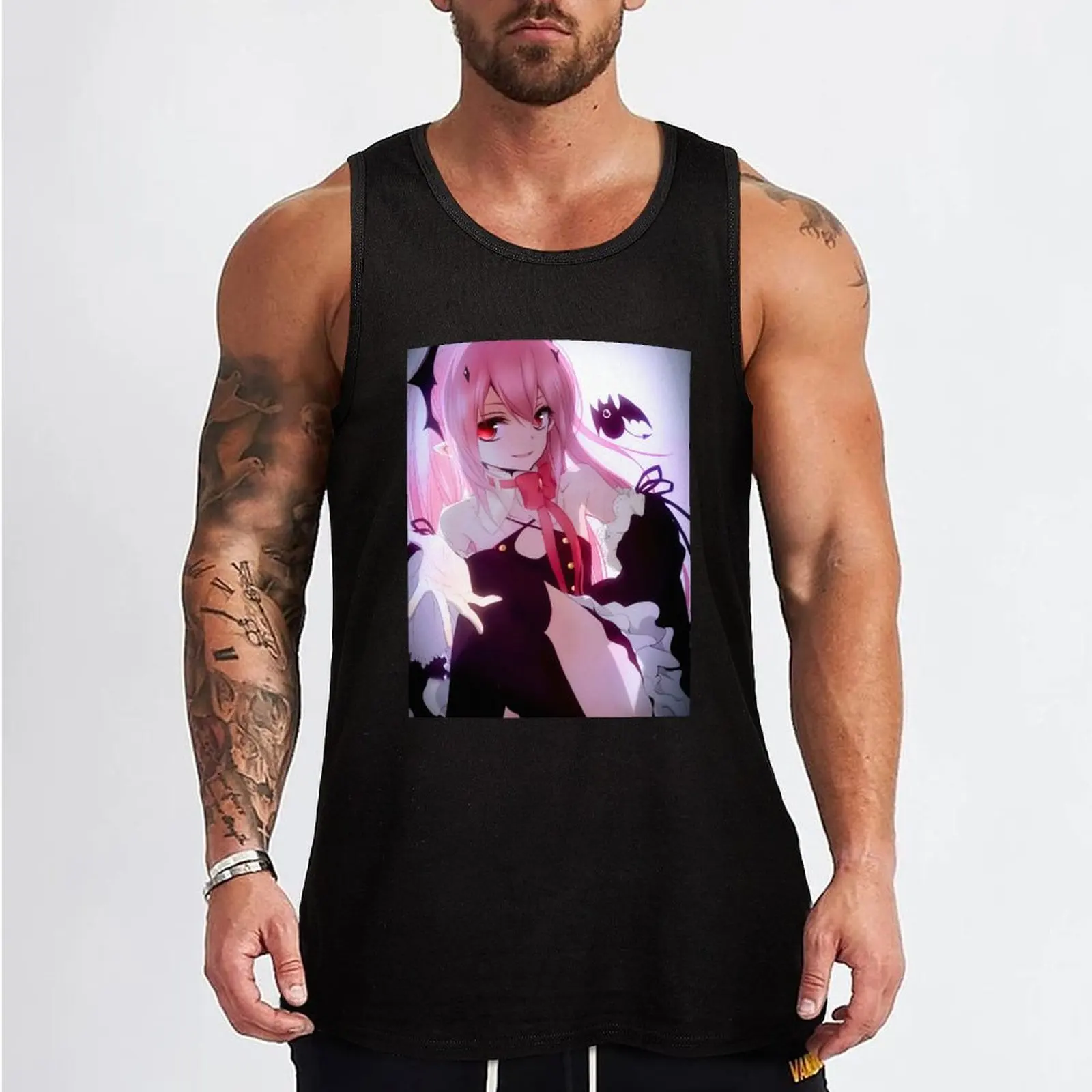 Krul Tepes Seraph of the end Artwork Tank Top vests for men Short sleeve basketball clothing bodybuilding men