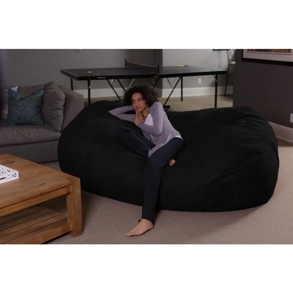 Plush Bean Bag Sofas with Super Soft Microsuede Cover - XL Memory Foam Stuffed Lounger Chairs