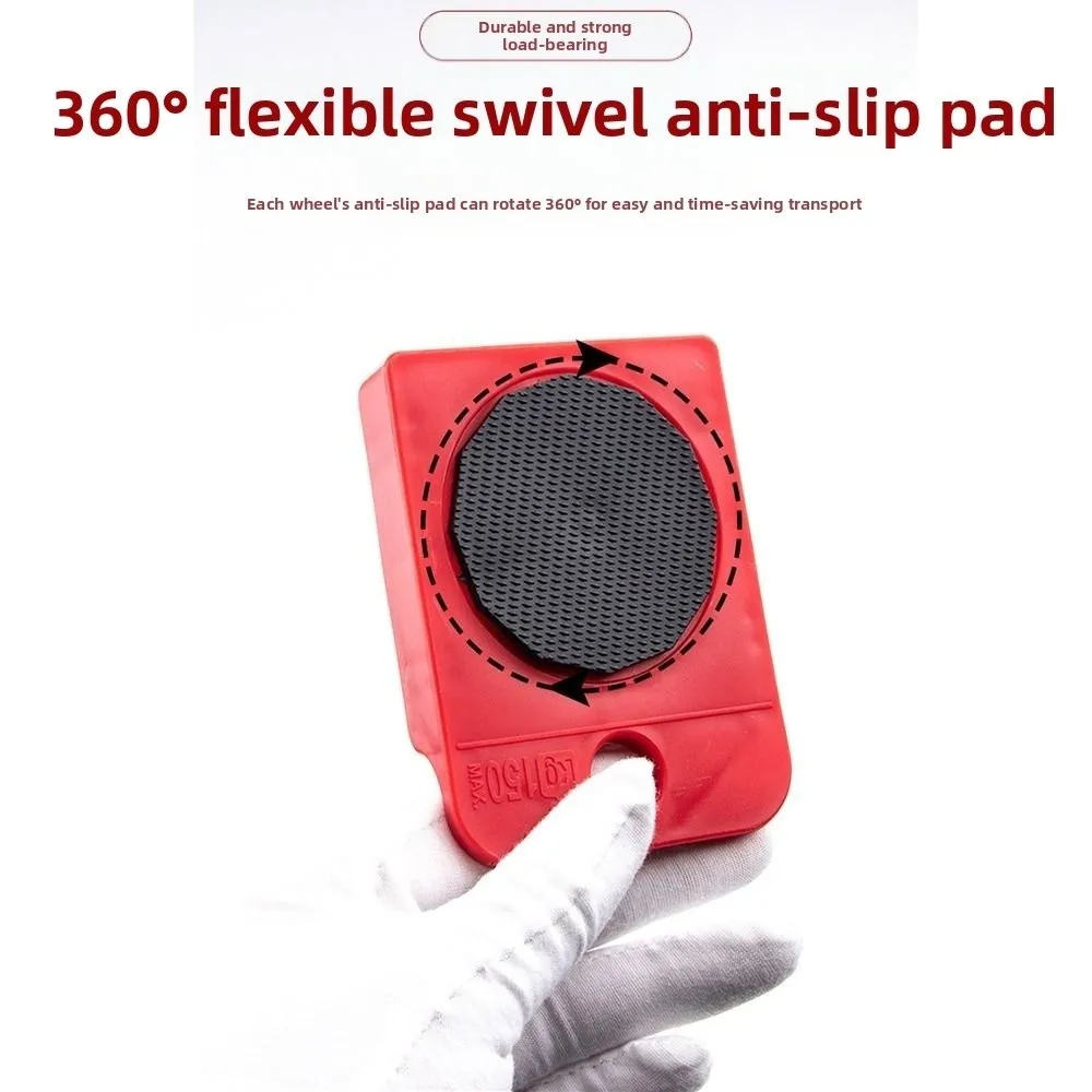 5Pcs Universal Wheel Furniture Mover Set Effort Saving Non-slip Handle Appliance Moving Wheel Slider Comfortable Grip