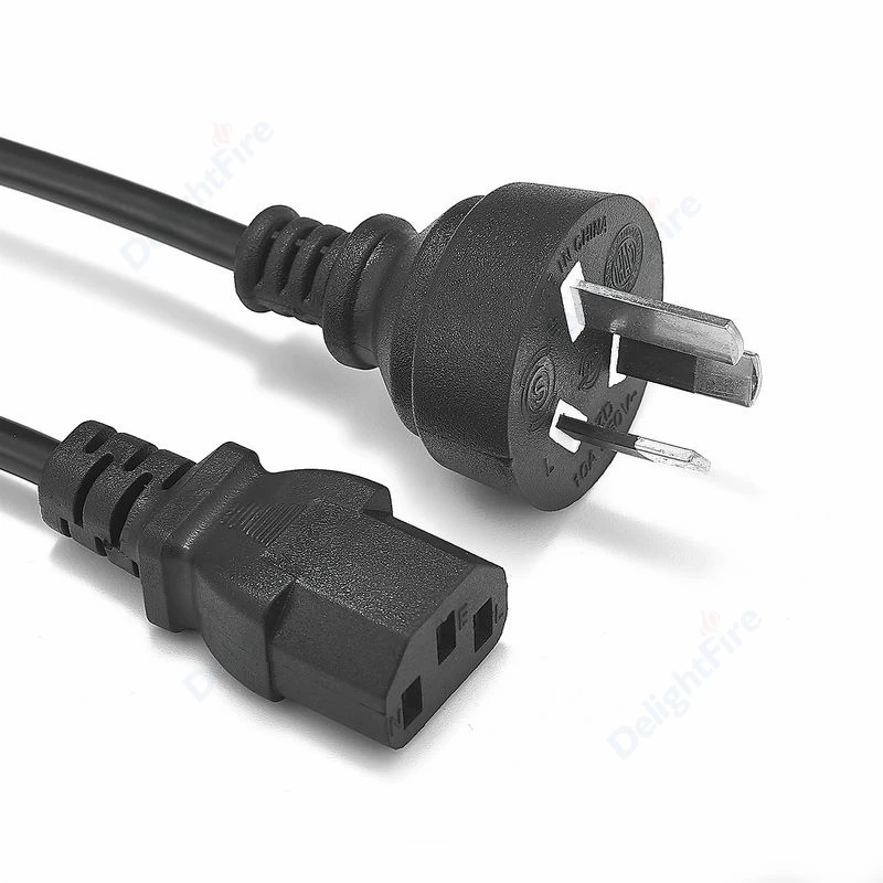 3 Prong Power Cable AU/US/UK Plug IEC C13 AC Adapters Power Cord Copper Wires 1.2m 4ft For Laptop PC Computer  Monitor Printer