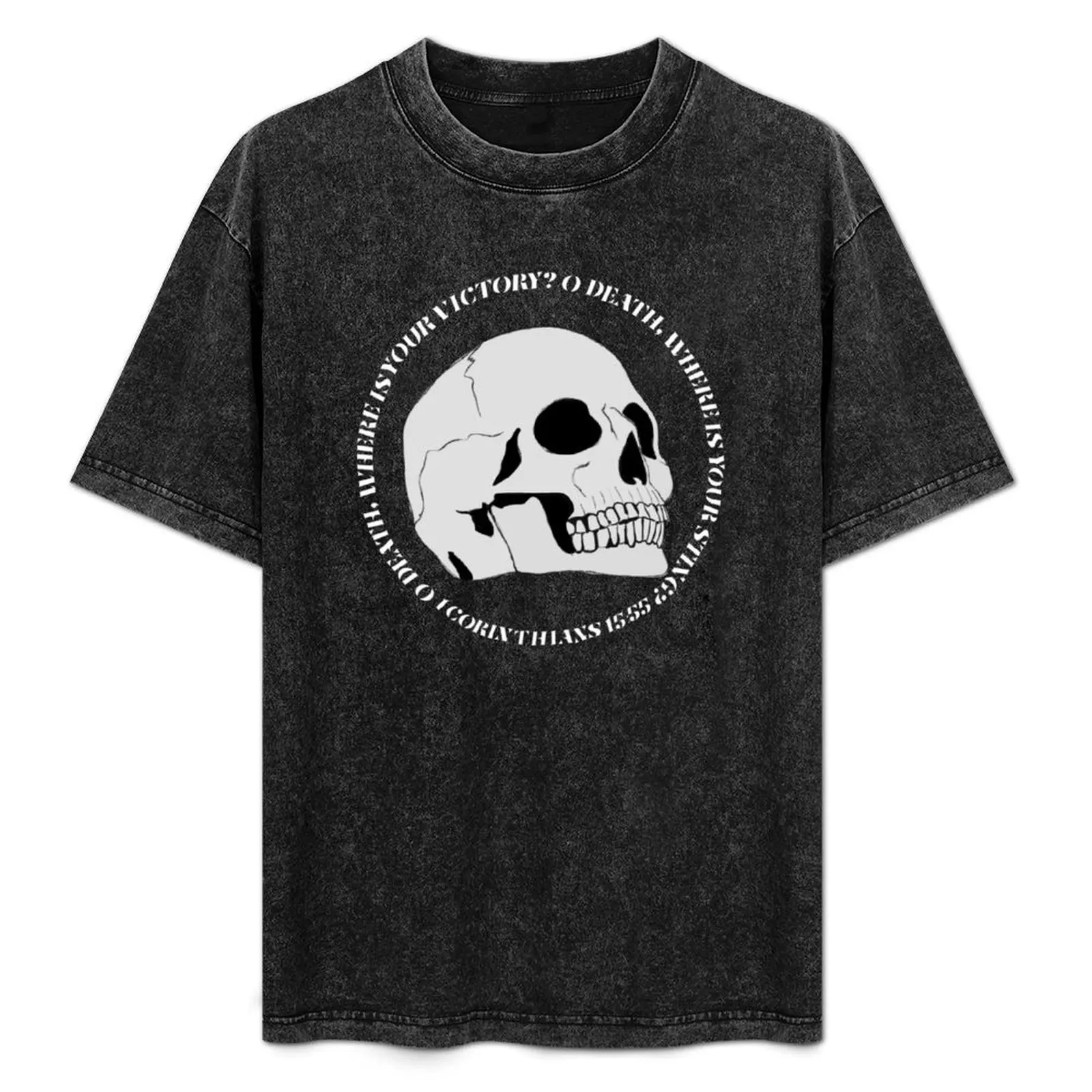 

1 Corinthians 15:55 T-Shirt Short sleeve tee anime clothes plus sizes plain clothes for men
