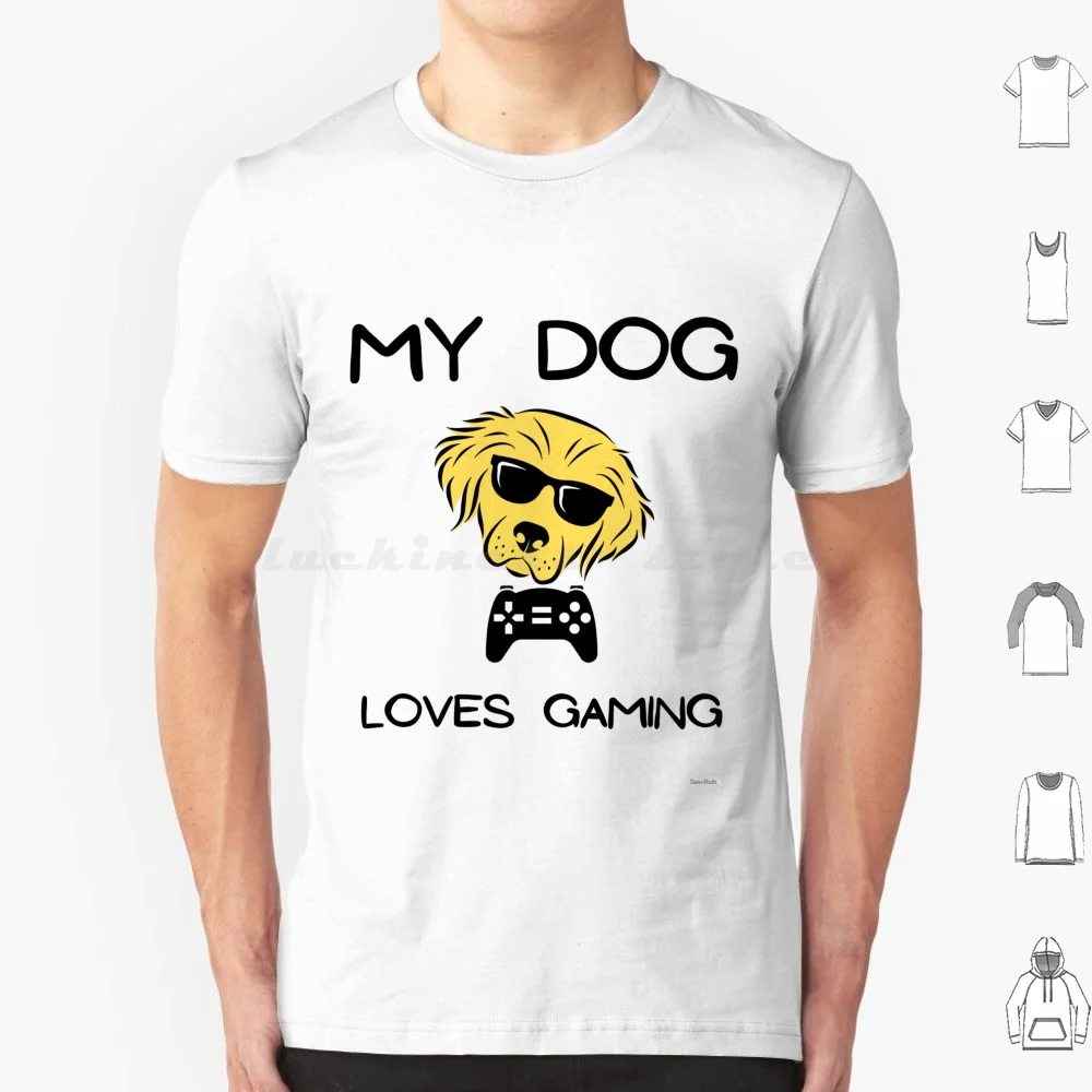 My Dog Loves Gaming Classic T Shirt Big Size 100% Cotton Even My Dog Loves Gaming Gaming Life Dogs Dog Camping Play