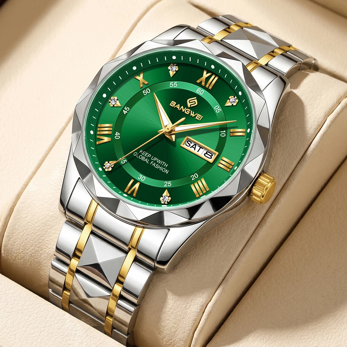 BANGWEI LIGE Original Luxury Quartz Man Watch Fashion Week Calendar Stainless Steel Band Waterproof Luminous Men Watches for Men