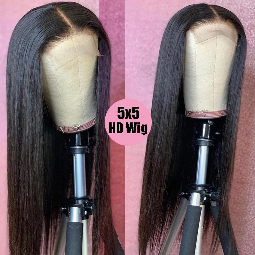 

Sapphire Straight 5*5 Lace Closure Wigs Human Hair Brazilian Lace Front Wigs Natural Color Lace Wigs For Women Pre Plucked