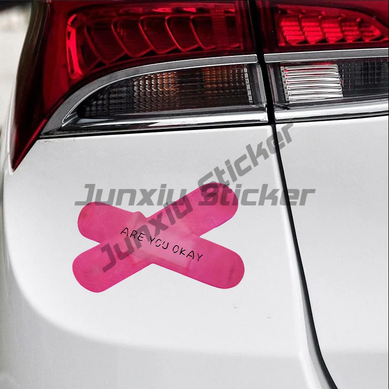 Car Stickers, Trendy Website, Red Heart Broken Band-aid, Mood Patch, Body Waterproof,  Blocking, Scratch Stickers