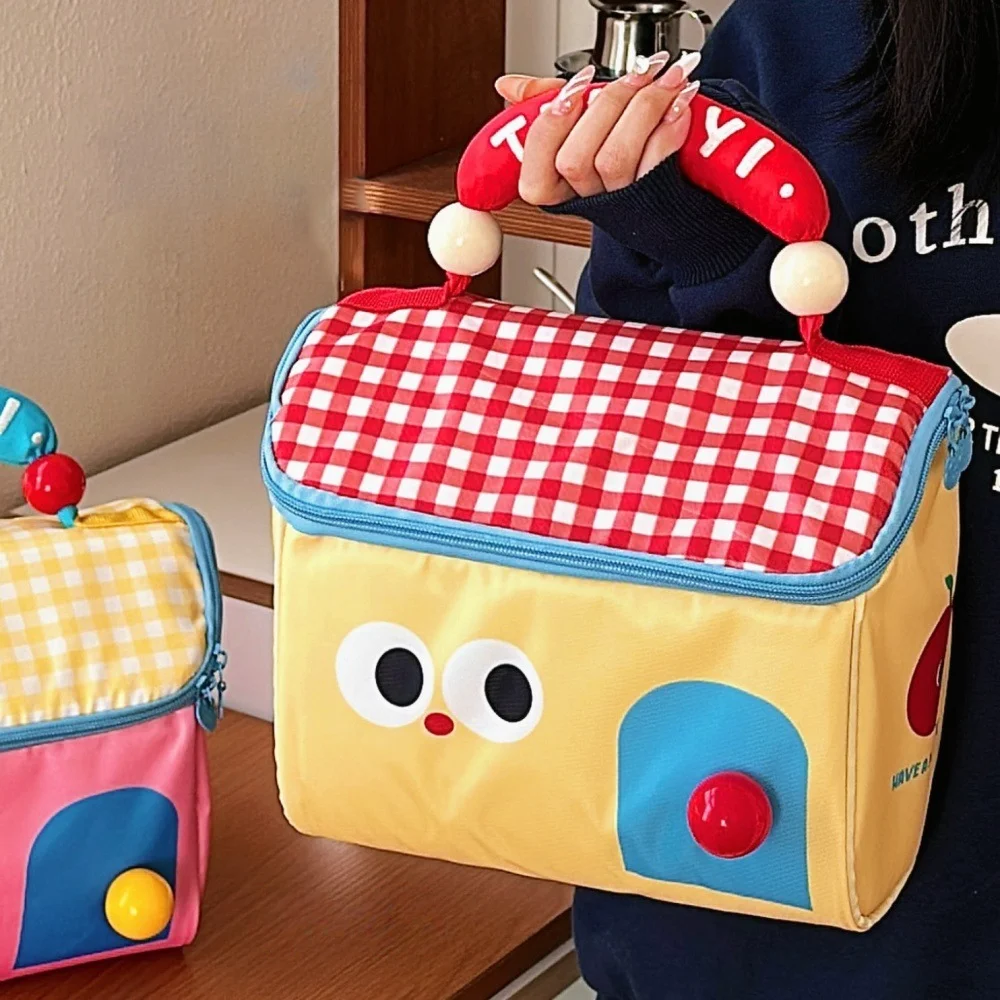 Cute Cottage Makeup Bag Large Capacity Multifunctional Fresh-Keeping Insulated Lunch Box Bag Handbag Beauty Bag