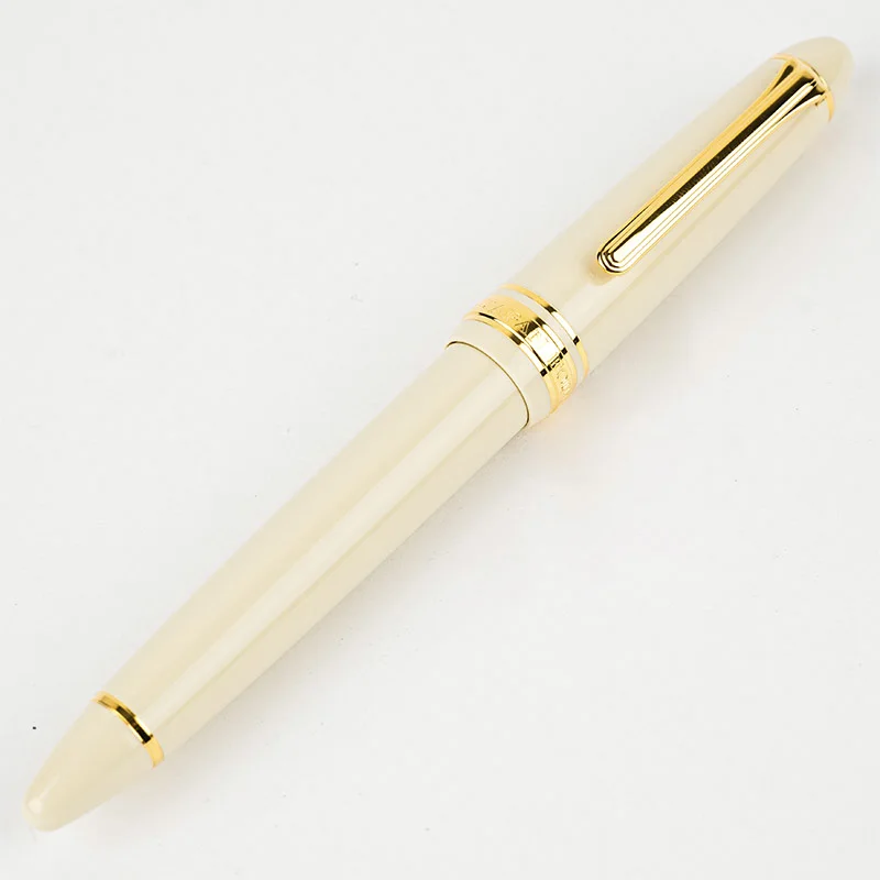 

Japanese Sailor 1219 Fountain Pen Ivory White 14K F 0.5mm Gold Pointed Gold Pen Torpedo Calligraphy Practice 1911s Gift Ink Pen