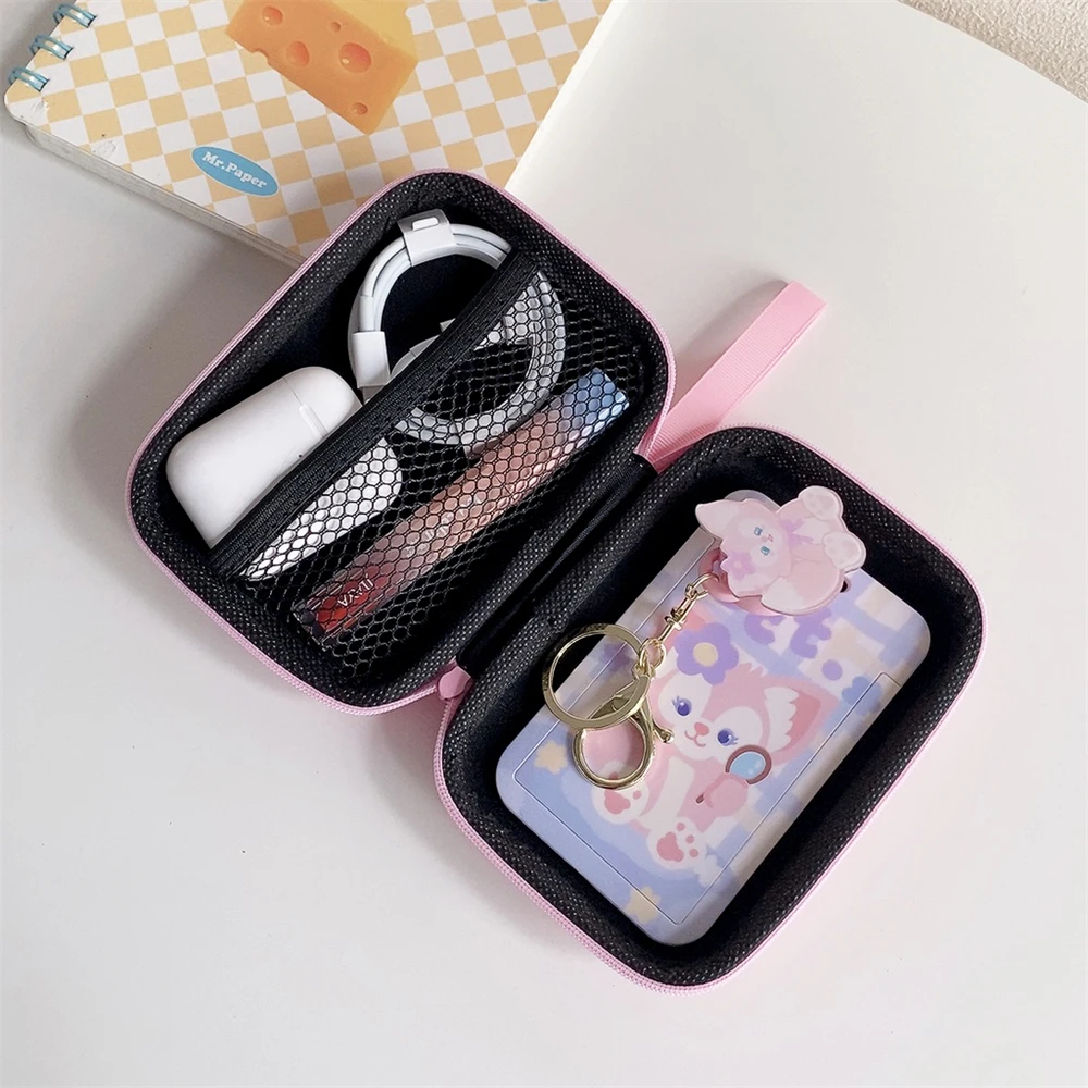 9.5x13.5cm Earphone Bag For AirPods Portable Box Data Cable Charger Storage Case Protective Cover Sanrio Disney Cartoon Pattern