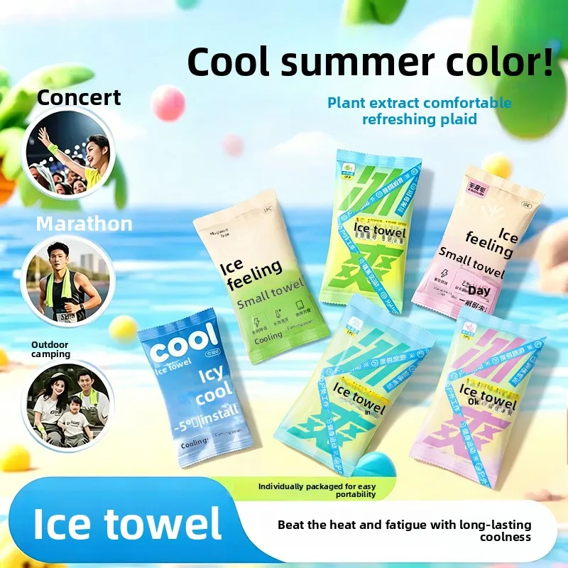 Creative Non Woven Fabric Cooling Towel Breathable Quick Drying Sweat Wipes Sunstroke Prevention Disposable Ice Wipes Summer